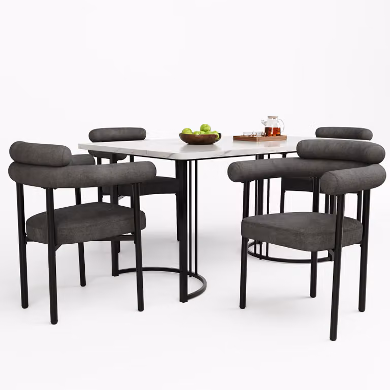 Sedia da pranzo - Sedia da pranzo con braccioli - Sedia a schienale avvolgente - Sedia per tavolo da pranzo - Sedia imbottita