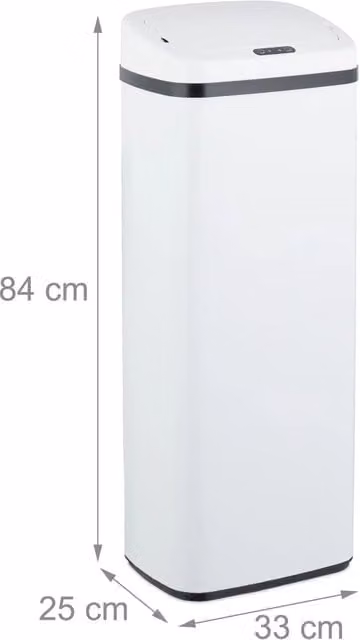 Pattumiera automatica design moderno cucina 70 x 33 x 25 cm apertura senza contatto in acciaio bianco 13_0016670
