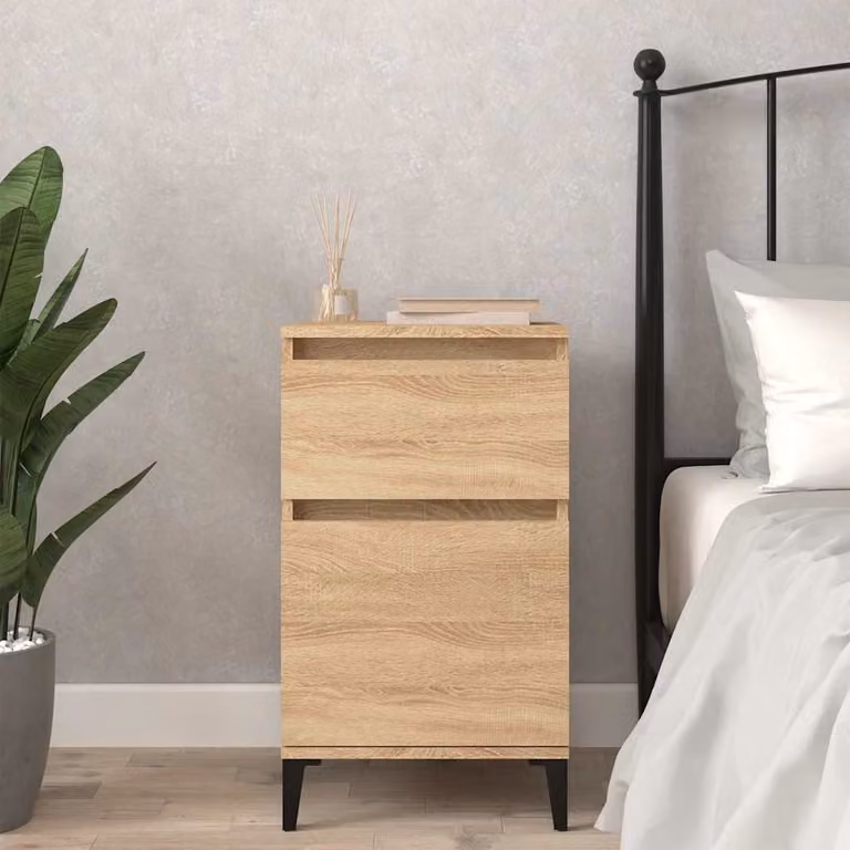 Comodino moderno vidaXL in rovere sonoma, sospeso a parete, L: 40 cm, P: 35 cm, H: 70 cm