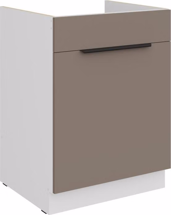 Mobile base per lavello LUNARA - larghezza 60 cm, beige scuro / bianco