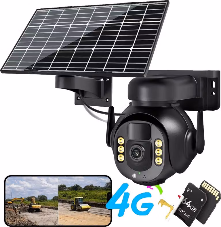 telecamera di sicurezza per esterni 4G, risoluzione 8MP, zoom digitale 10x, 8MP add 64G, spina UE