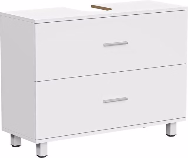 Mobile sottolavabo sospeso XYLO con 2 cassetti bianco lucido per bagno