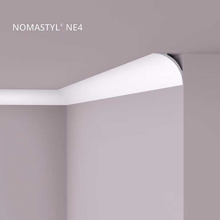 Modanatura del soffitto NMC NE4 PURE NOMASTYL Noel Marquet Battiscopa decorativo Battiscopa decorativo moderno colore bianco 2 m