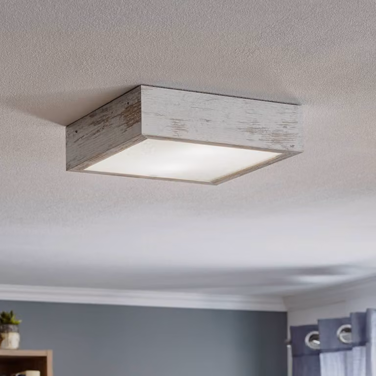 Plafoniera soffitto Tromsö Argon, Bianco / Opale, Soggiorno / Sala da pranzo, Legno, Moderno, Plafoniera