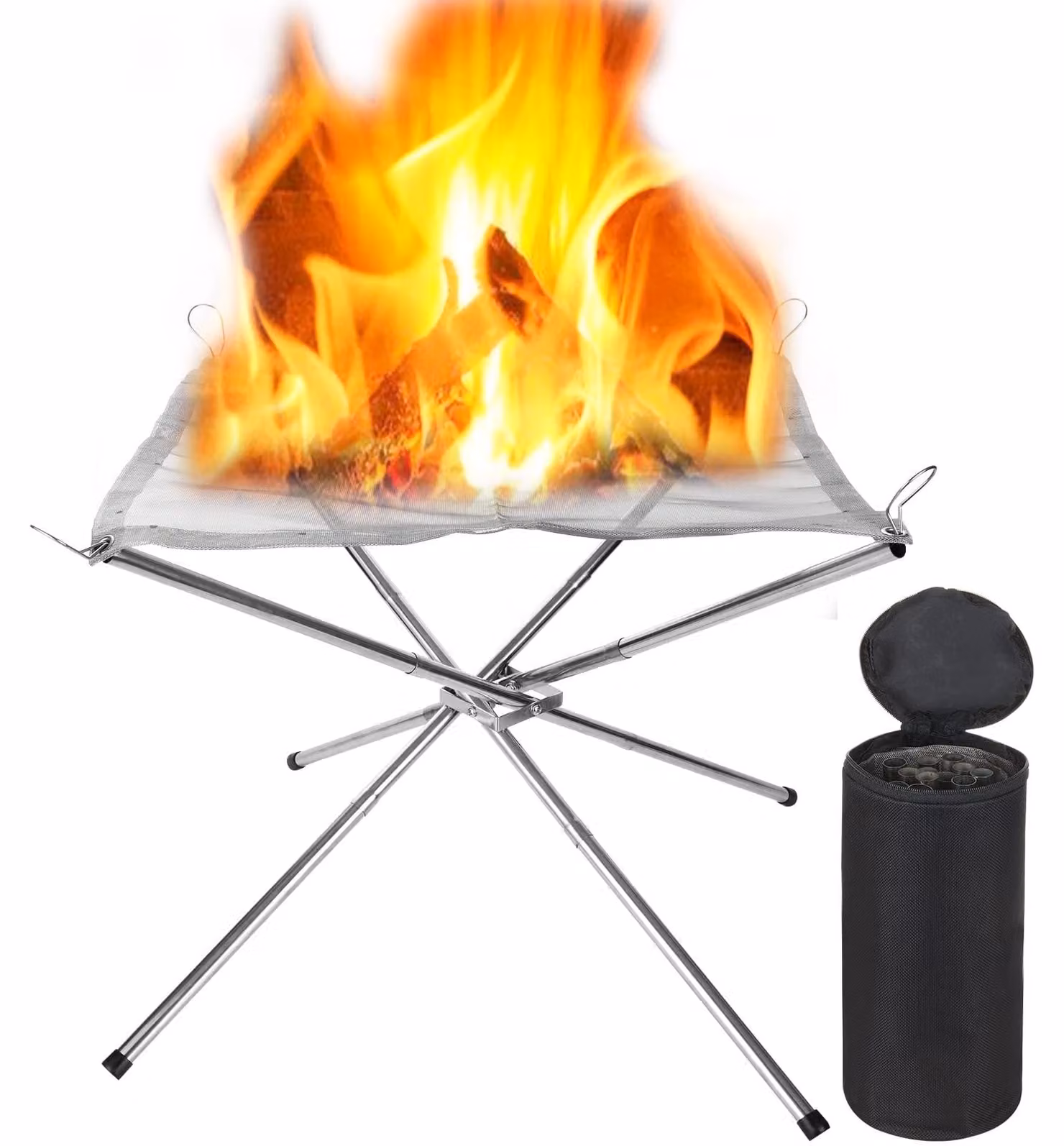 Braciere portatile per esterni, focolare pieghevole da 42 cm