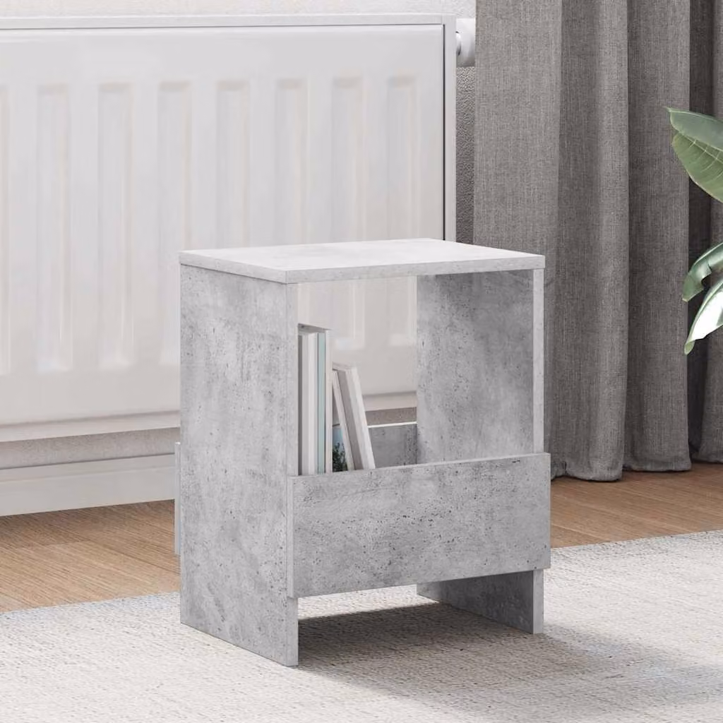 Set di 2 Scaffali per riviste vidaXL in stile moderno, colore Grigio cemento, L 35 x P 30 x H 45 cm