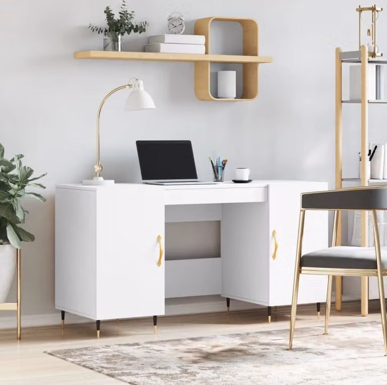 Maison Exclusive - Scrivania bianca 140x50x75 cm Materiale ligneo