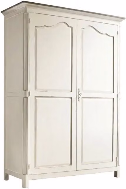 Armadio in legno stile arte povera con 2 ante shabby chic bianco Mobili 2G L: 157 cm, P: 60 cm, H: 217 cm – 1