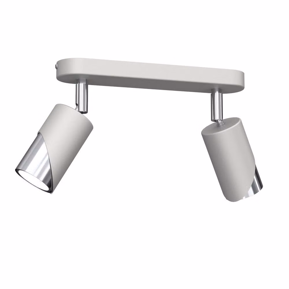 Lampada da soffitto Shift grigio chiaro cromata 2xGU10x15W in metallo, dimensioni: 17x24x5,5 cm, IP20, Luminex