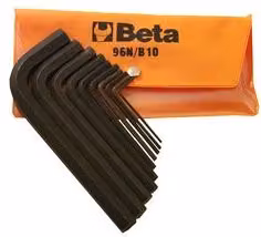 Set di chiavi a brugola esagonali Beta, 10 pezzi, colore nero