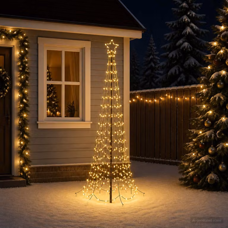 vidaXL Albero di Natale a spirale LED con picchetto EKENAS 180 cm