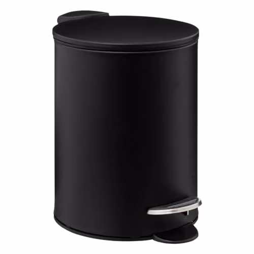 Five - Pattumiera da bagno in meta Nero Soft Close 3 L
