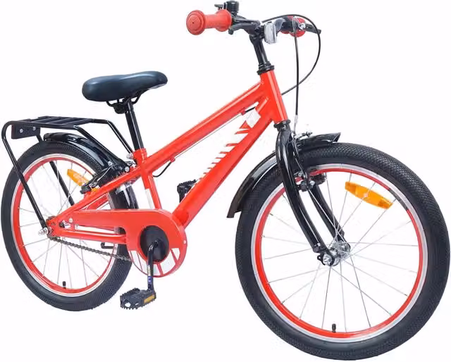 Bicicletta per bambini da 18 pollici Design In, colore rosso