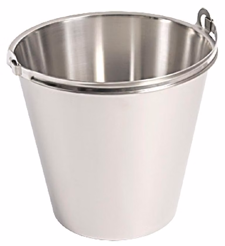 Secchio in acciaio inox PREMIUM, senza pneumatici di base, con scala, 15 litri