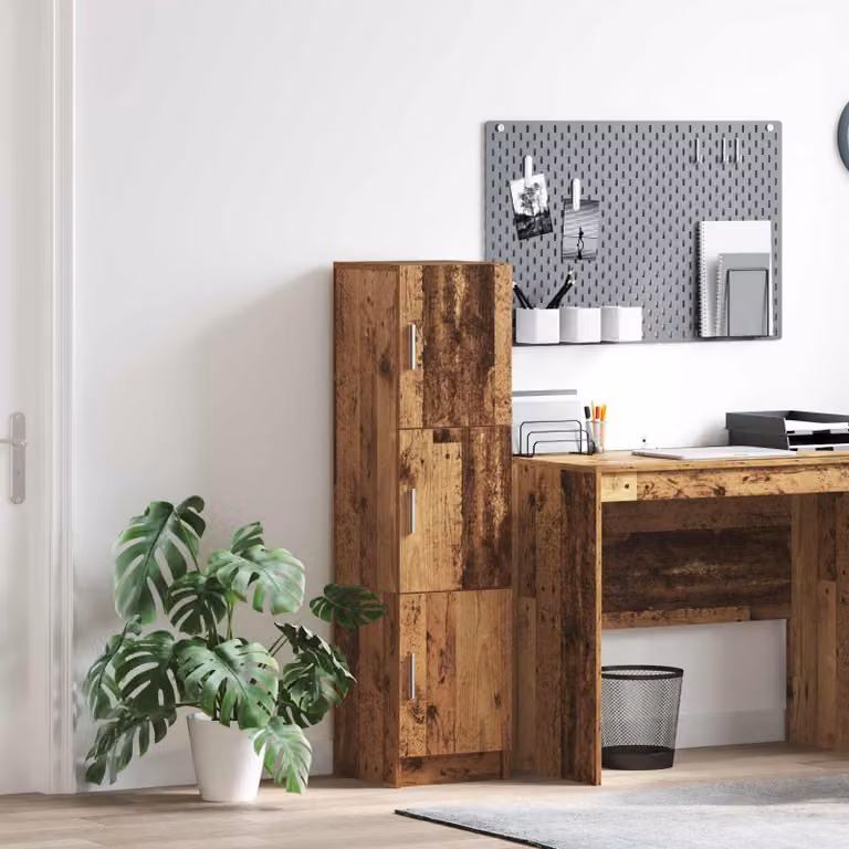Credenza moderna vidaXL in legno vecchio marrone L: 122.5 cm, P: 32 cm, H: 31.5 cm