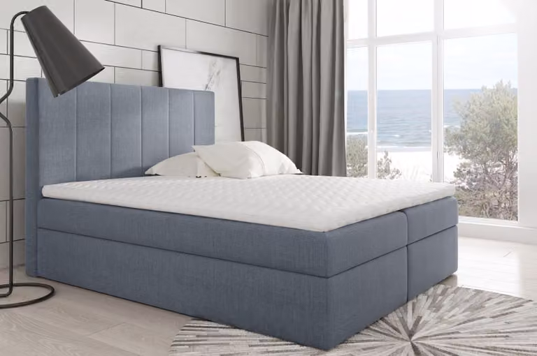 Modernes Bett Schlafzimmer Betten Stoff Boxspringbett Textil Design Doppel Hotel