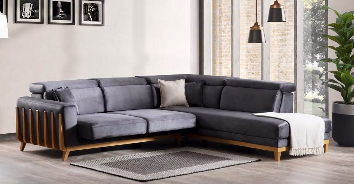 Wohnlandschaft Eckcouch Ecklounge Polsterecke Ecksofa Design Sofa Couch 305x250