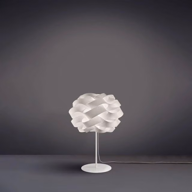 Lampada da scrivania moderna Cloud Linea Zero Polilux bianca in metallo e plastica con attacco E14