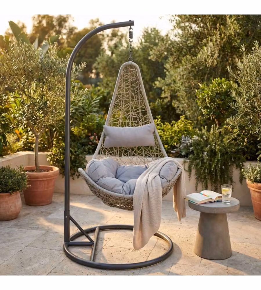 Cosma Dondolo Ponza Grigio 195x82x122cm Struttura in Acciaio