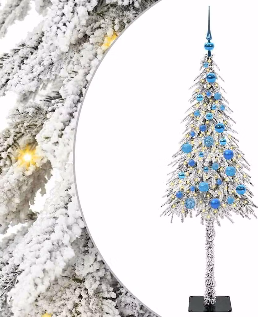 Albero di Natale con 150 LED bianchi da 150 cm in PE e acciaio