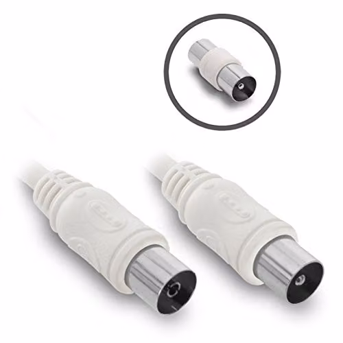 Metronic Prolunga TV Coassiale 9.52 mm M/F 10 m con Adattatore M/M Bianco