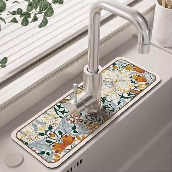 Tappetino da doccia - Antiscivolo - 38x13,8 cm - Adatto per bagno e cucina - Colorato - Diatomite