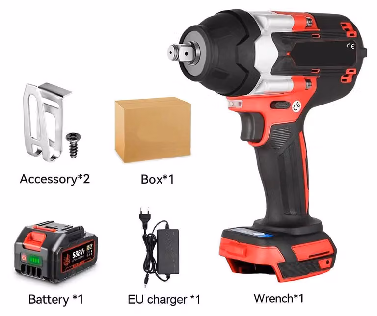 Chiave a percussione - Avvitatore a percussione - Avvitatore a impulsi - 1800 Nm - 1/2 pollice - Potente - Brushless