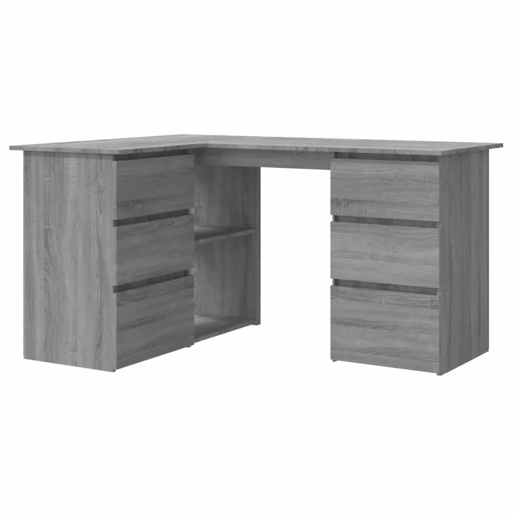 Scrivania angolare moderna vidaXL in legno grigio L: 145 cm, P: 100 cm, H: 76 cm – 2