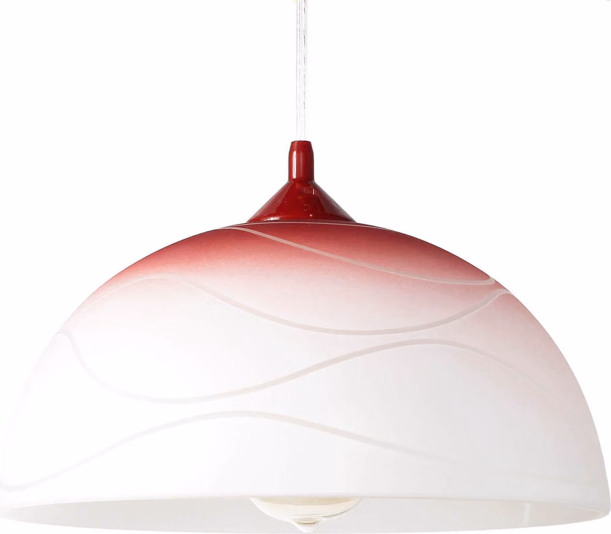 ADANIA Elegante lampada a sospensione in vetro rosso design retrò vetro E27 luminosa lampada a sospensione tavolo da pranzo