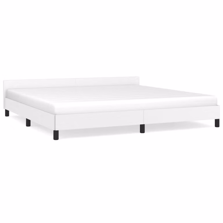 Giroletto con Testiera senza Materasso Bianco 200x200 cm