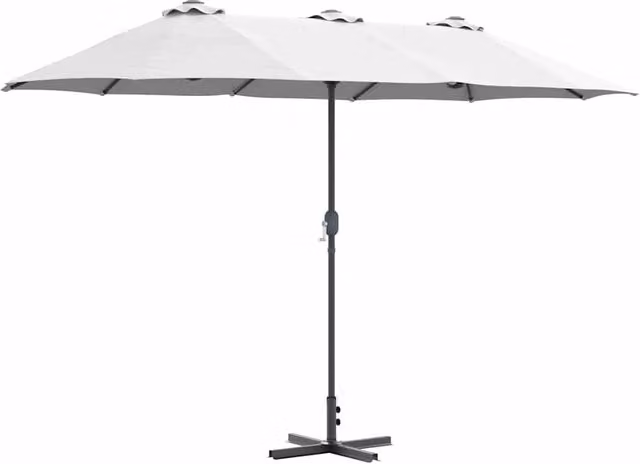 Ombrellone da giardino a braccio HELLOSHOP26 in poliestere e alluminio color sabbia L: 370 cm, P: 197 cm, H: 239 cm