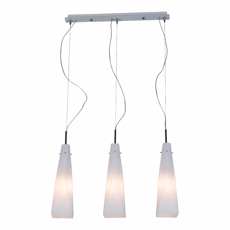 Lampada a sospensione CASSABLANCA 3xE14/40W, argento/bianco opale, L: 61 L: 11 H: 120 cm, attacco E14, dimmerabile