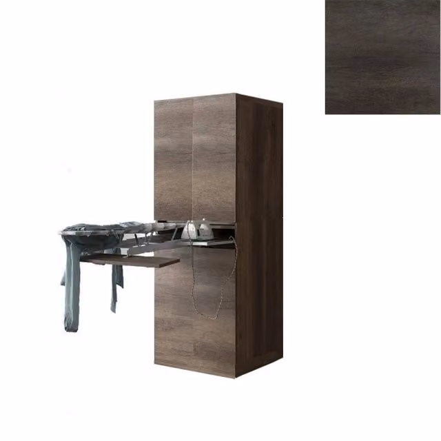Mobile Lavanderia a Colonna Giordanoshop con Asse da Stiro e Ante, Colore Olmo Marrone, L: 70 cm, P: 70 cm, H: 192 cm