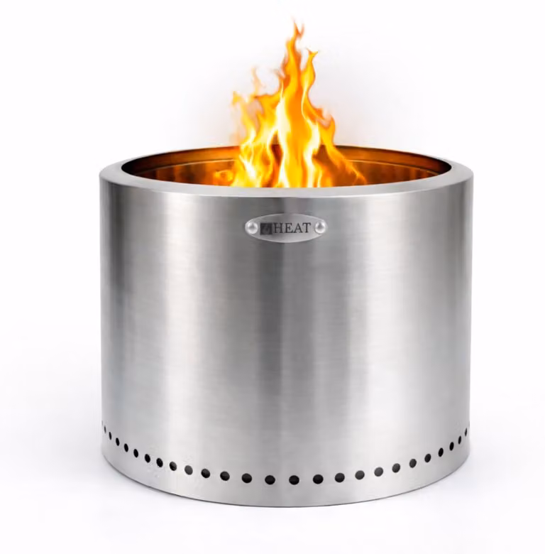Bacinella per fuoco senza fumo - 52x52x38 cm - Acciaio inossidabile - Bacinella per fuoco compatta
