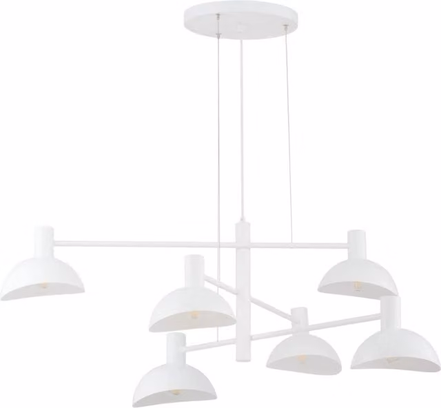 Lampada a sospensione Artis bianca 6 luci E14 Sigma