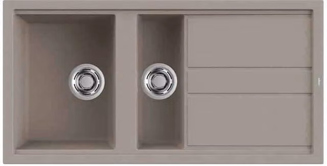 Lavello Elleci Incasso 2 vasche 100x51 Best 475 Granitek Grigio Tortora LGB47543