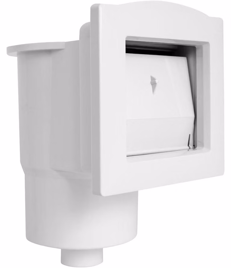 Filtro a skimmer Azuro Deluxe bianco per piscina a parete in acciaio Skimmer