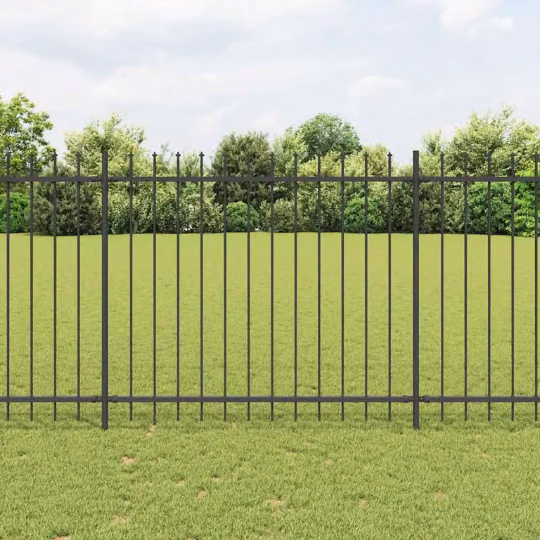 Maison Exclusive - Recinzione da Giardino con Punta a Lancia in Acciaio 1070x150 cm Nero