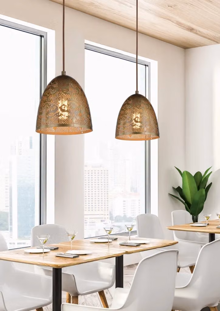 Lampada a sospensione Candellux Sfinks in ottone color oro, regolabile in altezza e dimmabile, Ø 20 cm – 2