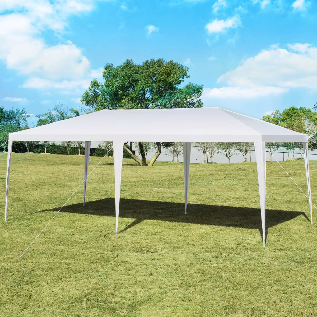 Tenda a baldacchino Costway bianca in acciaio per feste e attività commerciali L: 6 m, P: 3 m