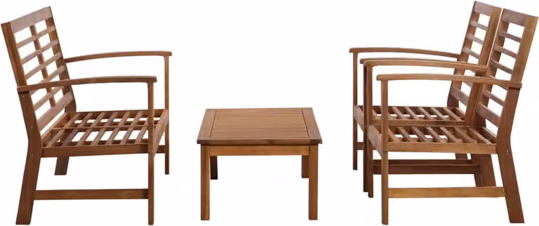 Set Divani da Giardino 4 pz in Legno Massello di Acacia