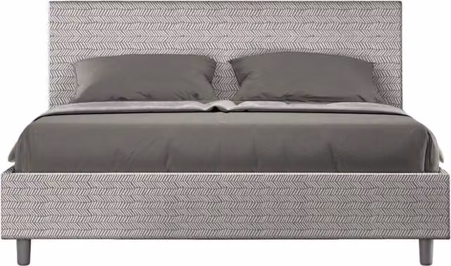 Letto Matrimoniale Aragona Adele con Contenitore e Rete con Alzata Imbottito in Tessuto L/P/H: 160 x 200 x 106 cm