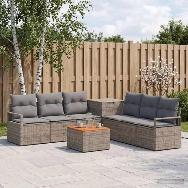 Set di divani 8 pz Grigio e Grigio Scuro 55 x 55 x 37 cm 3448172