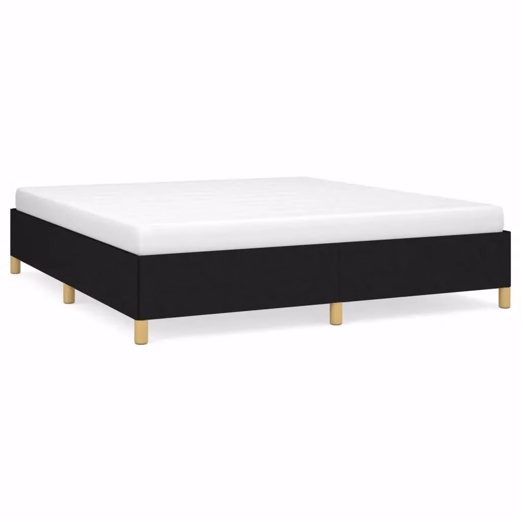 Struttura Letto a Rete a Molle Giroletto Design In Nero in Tessuto L: 160 cm, P: 203 cm – 2