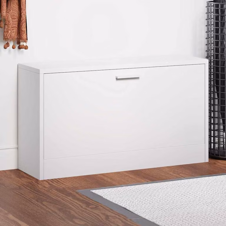 vidaXL Panca con Scarpiera Bianca Moderna L: 80 cm, P: 24 cm, H: 45 cm