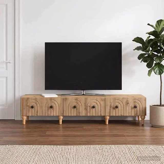 Mobile TV moderno vidaXL in legno marrone L: 147 cm, P: 34,5 cm, H: 30 cm – 1