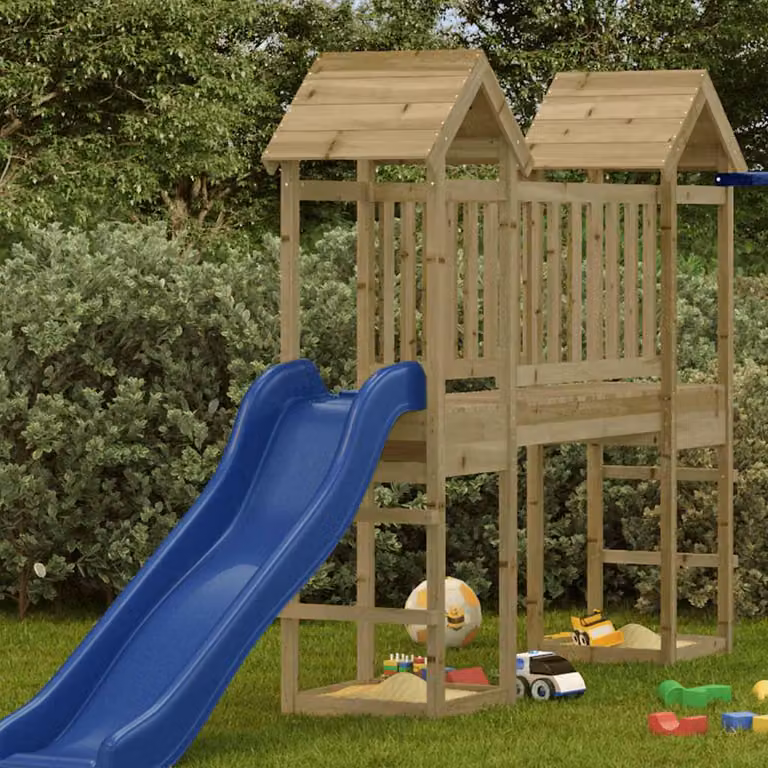 vidaXL Torre da Gioco 53x46,5x194 cm in Legno di Pino Impregnato