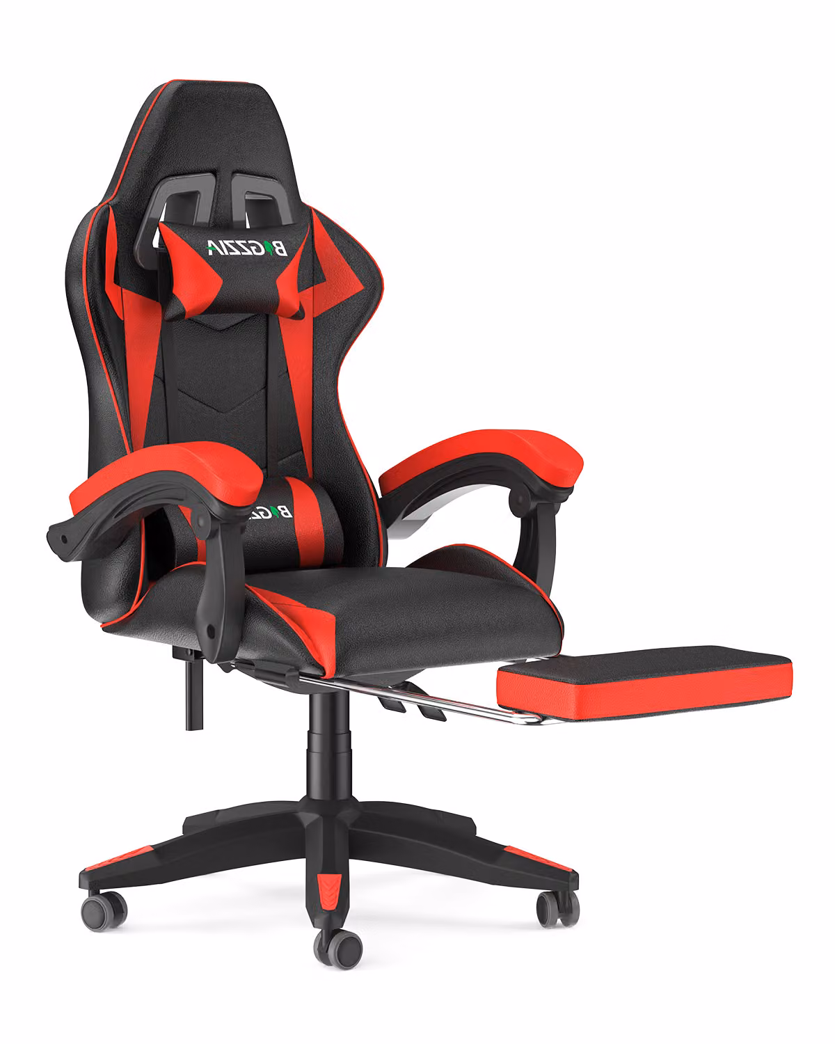 Sedia da gioco con poggiapiedi - sedia da gioco ergonomica - con cuscino lombare + poggiatesta - sedia da gioco - regolabile in altezza - rosso