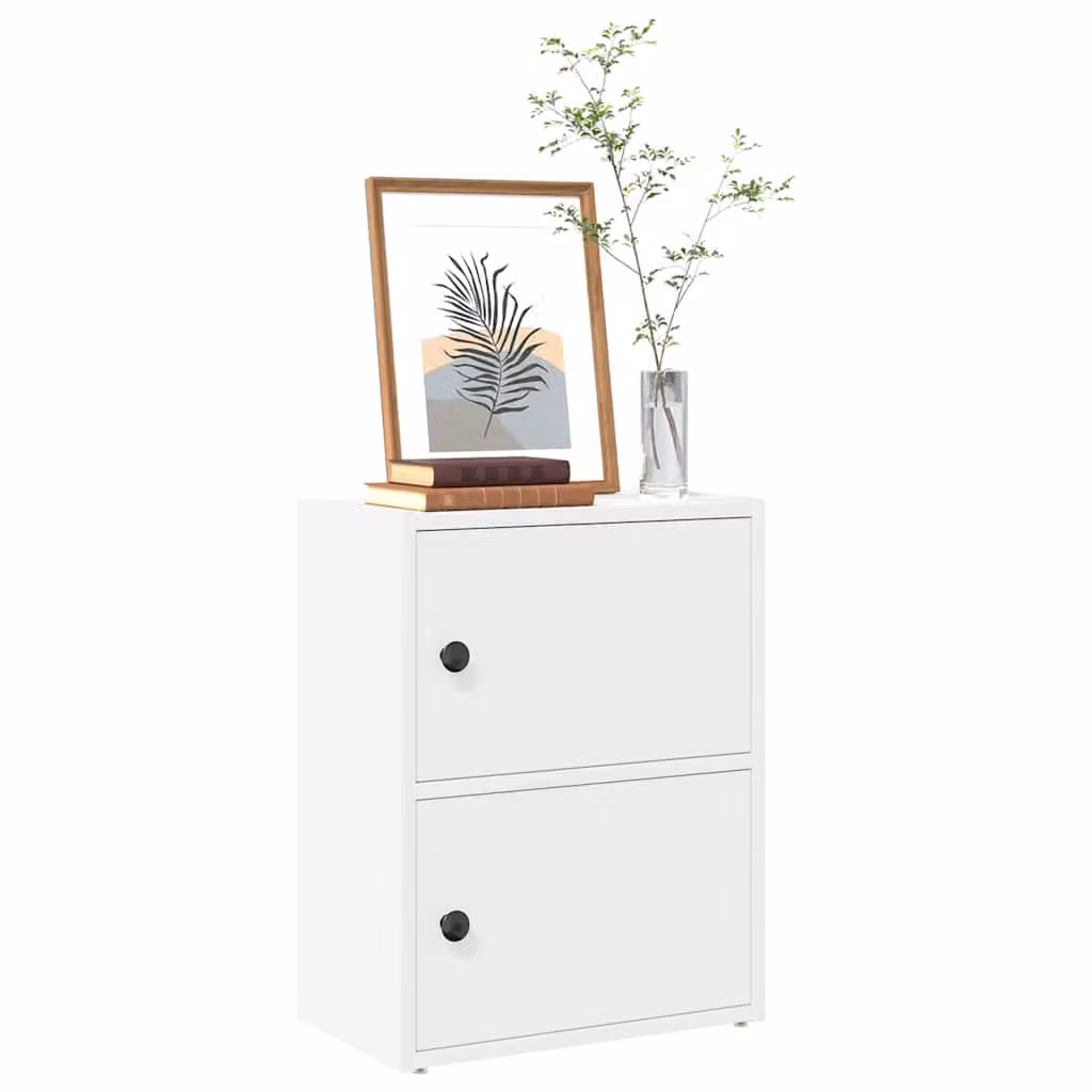 Libreria a parete vidaXL in legno MDF bianca con pannello posteriore L 40 cm, P 24 cm, H 52 cm