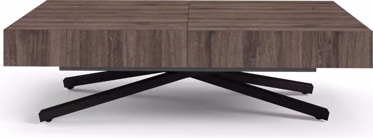 FURNLUX Tavolino Sanna X Marrone e Nero 80cm / Colore principale: Marrone / Dimensioni: 80 x 80 x 200 cm